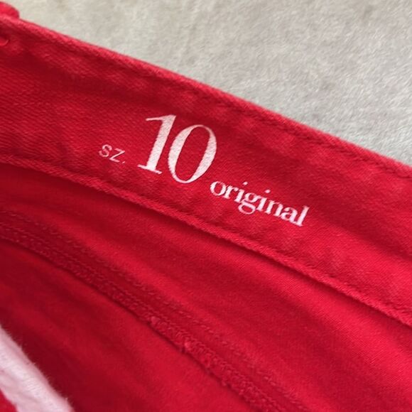 LN! LOFT *Original* Red Cuffed Jeans Shorts Sz 10 - Picture 6 of 11
